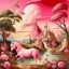 Placeholder: A pink magical realm with a unicorn painted by Salvador Dali