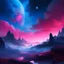 Placeholder: high quality, 8K Ultra HD, In "Celestial Dreamscape," the canvas bursts with ethereal pink shades that seem to defy the laws of nature, The sky is a mesmerizing blend of deep indigo and shimmering hues of pink, as though it holds secrets from distant galaxies, A cascade of celestial bodies, including otherworldly planets and iridescent moons, orbits in a cosmic dance, casting a soft glow upon the dreamlike landscape, The foreground reveals a barren pink desert, high detailed, dystopian land afte