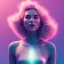 Placeholder: A body portrait very beautiful woman ,smiling, longs hairs,elegant, atmospheric, realistic, cinematic lighting, pink blue light, 8k, galactic atmosphere, flowers