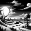 Placeholder: black and white desert scene in the style of salvador dali