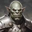 Placeholder: dnd, portrait of pale orc warrior in bone armor