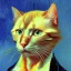 Placeholder: Portrait of a cat by Van Gogh