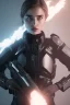 Placeholder: All Black suit Ana de Armas soldier, ghost, wearing high tech mask, white smoke, dark, rage, sorrow, high definition, ultra 8 k, volumetric lighting, blue fire, fog