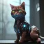 Placeholder: 35 mm lense, high detailed, hyperrealism, cyberpunk , robocat