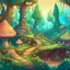 Placeholder: Soft cozy Fantasy cartoon forest