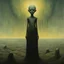 Placeholder: Dark Shines Taller lead to the sins of the crawler, Liu Ye and Desmond Morris and Zdzislaw Beksinski deliver a surreal masterpiece, muted colors, sinister, creepy, sharp focus, dark shines, asymmetric, upside-down elements for no reason