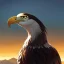 Placeholder: Landscape Ikoria Mountains with portrait of big eagle infront