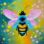 Placeholder: iv_a painting of a cute bee, figurative art, an acrylic detailed painting, , brush strokes, paint drips and drabs and splatters by Chris Ofili and Bryen Frost, pexels, turquoise pink and yellow, james terrell art, blue background by Harumi Hironaka, trending on artstation, soft lines, paint drips and drabs and splatters by jana brike, fauvism, highly detailed sharp focus smooth elegant illustration by artgerm dreamy and ethereal intricate art by bastien lecouffe deharme and greg rutkowski,