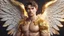 Placeholder: male 35 years old angel, fine rendering, high detail, 8K, bright colors, HD photography, gold, apple