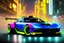 Placeholder: hypercar, hand draw urbansketch art style inspired by Marta Vilarinho de Freitas, flat, vector illustration, urban sketch cyberpunk 2099 blade runner 2049 neon neo-impressionism expressionist style oil painting, smooth post-impressionist impasto acrylic painting, thick layers of colourful textured paint futuristic futurism noir