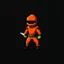 Placeholder: a pixel art-style, simple 32-bit Ninja with a orange outfit