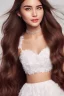 Placeholder: A real realistic picture of a 20 year old woman, white skin, medium nose, medium hazel eyes, wavy hair, pink cheeks, full eyebrows, long eyelashes, round face, full lips, smiling face ،A real, realistic picture of a beautiful twenty-year-old carrying a feather, real, realistic, many colors ، The picture is very detailed, as if you could reach out and connect with the two worlds. The paintings are very detailed