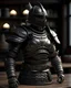 Placeholder: tabletop role-playing miniature of a soldier in black biomechanoid minoan-medieval armor in the style of gustave doré. full body. concept art in the style of lord of the rings. hyperrealism 4K ultra HD unreal engine 5 photorealism.