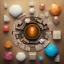 Placeholder: Wood, pastel colors, crepusculare, monde, stone cold, spirale, olive,kind spiner, brown, yelow, white, red, cubes, cups, abstract art,creme,