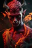 Placeholder: d&d art young male tiefling warlock, red skin, scales, unreal engine 6, high detail, intricate, cinematic. photoshoot style, intricate, studio lighting, masterpiece , highly detailed, 8k, best quality, fire, smoke, dramatic,d,<lora:mshn:0.7>,<lyco:Warrior_Couture:0.5>,
