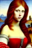 Placeholder: Lauren Phillips the redhead as painted by Leonardo DaVinci