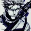 Placeholder: Solid Snake, in Style of Jojo's Bizarre Adventure, Manga Drawing, by Hirohiko Araki