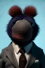 Placeholder: Waist up muppet Portrait, Vladimir Putin as muppet doll, Black suit, photo studio, blue background, unreal engine 5, concept art, art station, god lights, ray tracing, RTX, lumen lighting, ultra detail, volumetric lighting, 3d.