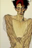 Placeholder: painting of a figure with the life-filled void of an empty existence, egon schiele masterpiece