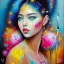 Placeholder: iv_a painting of a young woman, figurative art, an acrylic detailed painting, , brush strokes, paint drips and drabs and splatters by Chris Ofili and Bryen Frost, pexels, turquoise pink and yellow, james terrell art, blue background by Harumi Hironaka, trending on artstation, soft lines, paint drips and drabs and splatters by jana brike, fauvism, highly detailed sharp focus smooth elegant illustration by artgerm dreamy and ethereal intricate art by bastien lecouffe deharme and greg rutkowski,