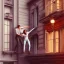 Placeholder: a man pushing a woman over a balcony, downtown new york, dramatic, dramatic lighting, volumetric lighting, hyperrealism, 8k, high quality, photorealistic, lot of details