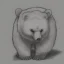 Placeholder: small bear, on the road, pencil sketch, brown colors