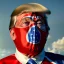 Placeholder: realistic image of donald trump as a mexican wrestling fighter posing outdoors, Mexican eyes wrestling mask, red and blue breeches, confederate flag cape, retro style, 80s, vibrant color, highly detailed, sky background, concept art, unreal engine 5, god rays, ray tracing, RTX, lumen lighting, ultra detail, volumetric lighting, 3d, finely drawn, high definition, high resolution.