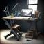 Placeholder: Drawing desk in a realistic art studio. Photo realistic