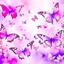 Placeholder: a watercolor painting with pink and white butterflies flying on a background, in the style of light purple and light pink, luminous shadowing, xbox 360 graphics, y2k aesthetic, i can't believe how beautiful this is, decorative borders, light purple and bronze