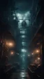 Placeholder: Si-Fi, The Island of Dr. Moreau atmospheric lighting effects, intricate industrial details, moody atmosphere, eerie grimdark ambiance, complex motherboard accents, speculative fiction art. Bokeh