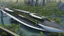 Placeholder: people watching a futuristic ship flying above a utopian city. bridges, roads, balconies, trees, dense foliage, river, pathways, detailed photorealistic