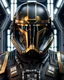 Placeholder: star wars bald male corellian pilot wearing dark gunmetal grey and black First Order special forces TIE pilot armored flightsuit and helmet with gold trim inside the jedi temple, centered head and shoulders portrait, hyperdetailed, dynamic lighting, hyperdetailed background, 8k resolution, volumetric lighting, light skin, fully symmetric details