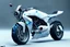 Placeholder: futuristic mechanical motorbike on white background, photorealistic, 3D, Unreal Engine, 4K