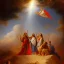 Placeholder: Ascencion of jresus among clouds with disciples on earth michael angel styles