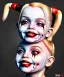Placeholder: Harley quinn toddler, full body, soft skin, dramatic lighting, hyper realistic