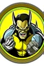 Placeholder: wolverine wit claws out animated inside a medalion