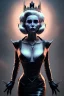 Placeholder: Constance Langdon as evil queen in black leather, leather, busty, cleavage, angry, stern look. character design by cory loftis, fenghua zhong, ryohei hase, ismail inceoglu and ruan jia. unreal engine 5, artistic lighting, highly detailed, photorealistic, fantasy