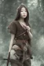 Placeholder: wonderfull japanese woman, big chest, in rain, portrait, viking costume, village, meditation, woods, cyberpunk, 8k quality