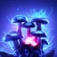 Placeholder: Spherical Frost metal magic armoured lightning glowing Mycelium MUSHROOM stars galaxy SPACE lANDSCAPE BURNING IN BLUE FLAMES hellfire abyss math chaos vivid cell