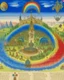 Placeholder: A rainbow kingdom with elements, tactics, and biology painted by the Limbourg brothers