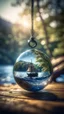 Placeholder: vortex worm hole inside a boat crystal ball hanging from a tree in the mountain , shot on Hasselblad h6d-400c, zeiss prime lens, bokeh like f/0.8, tilt-shift lens 8k, high detail, smooth render, down-light, unreal engine, prize winning