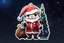 Placeholder: sticker Chibi santa-claus in 8k solo leveling shadow artstyle, in the style of fairy academia, hollow knight them, close picture, neon lights, intricate details, highly detailed, high details, detailed portrait, masterpiece,ultra detailed, ultra quality