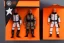 Placeholder: Mike pence G.i. joe toy doll space force uniform inside a blister package hanging on A rack in toystore, fluorescent orange price tag, wide angle shot whole body, black moonboots