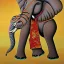 Placeholder: african god riding an indian elephant painting