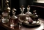 Placeholder: generate me an aesthetic image of perfume for Perfume Bottles with Antique Tea Set