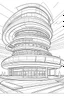 Placeholder: future 2050 STAR hotel, amazing uniquehotel design, each unique, flat vector, full view, only draw lines, clean line art, –no sketch, white background, minimalistic black lines, minimal black color, coloring page, thin black line art, perfect shape, perfect clear lines,