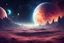 Placeholder: Cosmic planet landscape empty sky illustration.