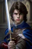 Placeholder: european brown hair young adult royal guard swordsman with rapier