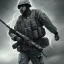 Placeholder: Soldier in a gray uniform, DeviantArt style, volumetric lightning, extremely detailed, background lightning