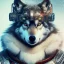 Placeholder: Cyberpunk Portrait of cyborg wolf with brown hair and with cute face, north pole snowy vibe , perfect composition, hyperrealistic, super detailed, 8k, high quality, trending art, trending on artstation, sharp focus, studio photo, intricate details, highly detailed, by greg rutkowski